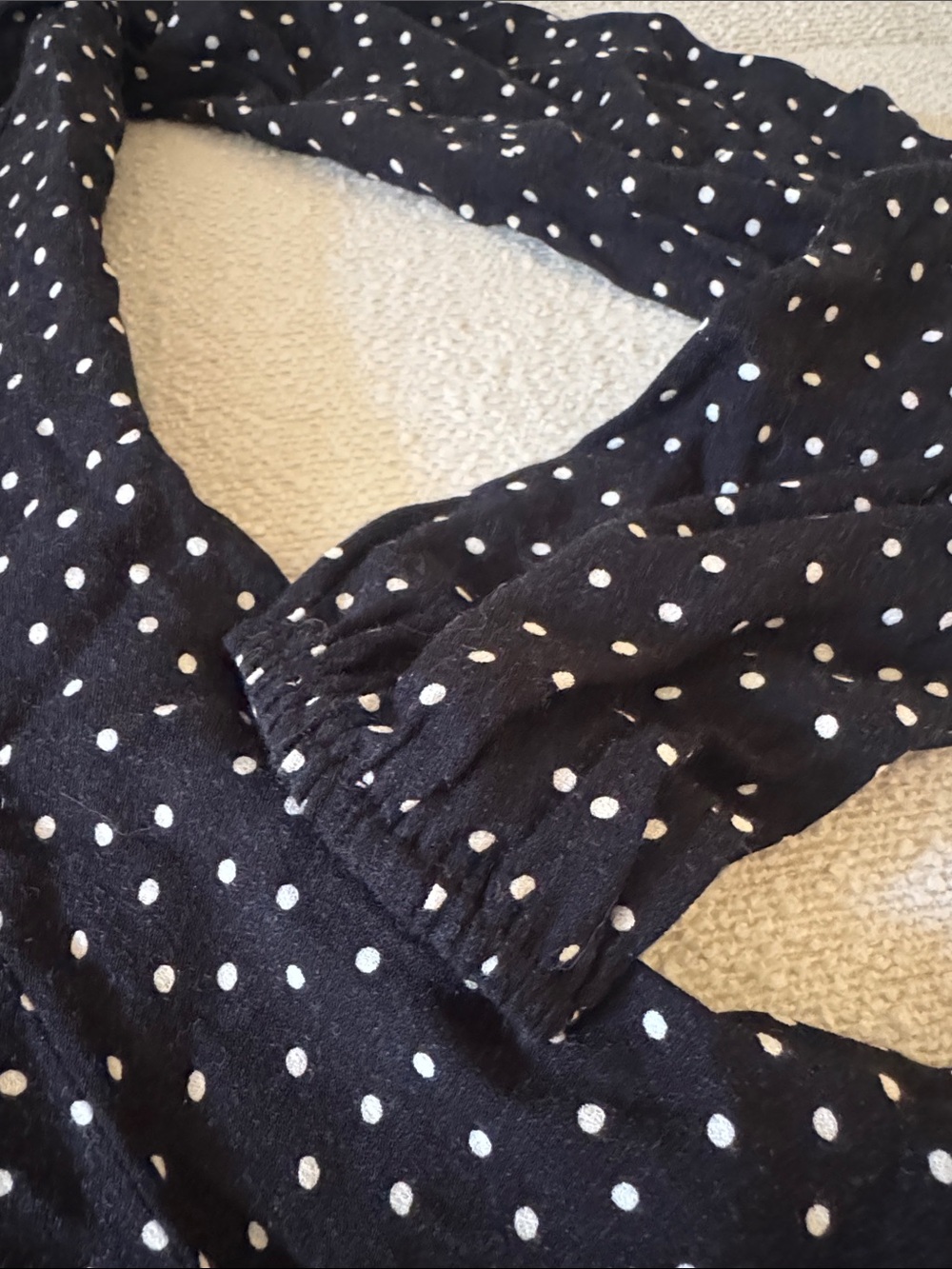 Reformation Black and White Polka Dot Puff-Sleeve Dress - Picture 4 of 7